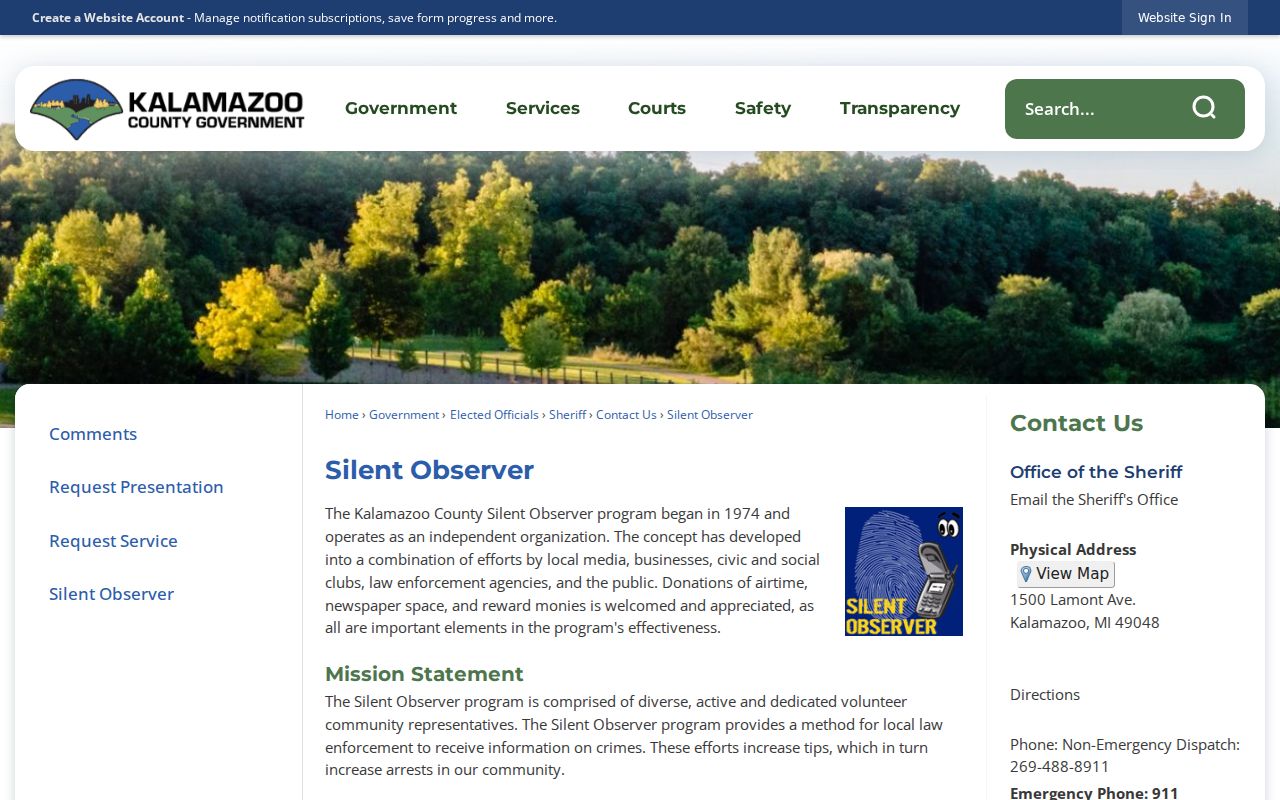 Kalamazoo County Silent Observer page related to most wanted warrant tips