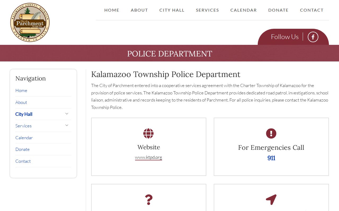 Parchment police information page for warrant records routing