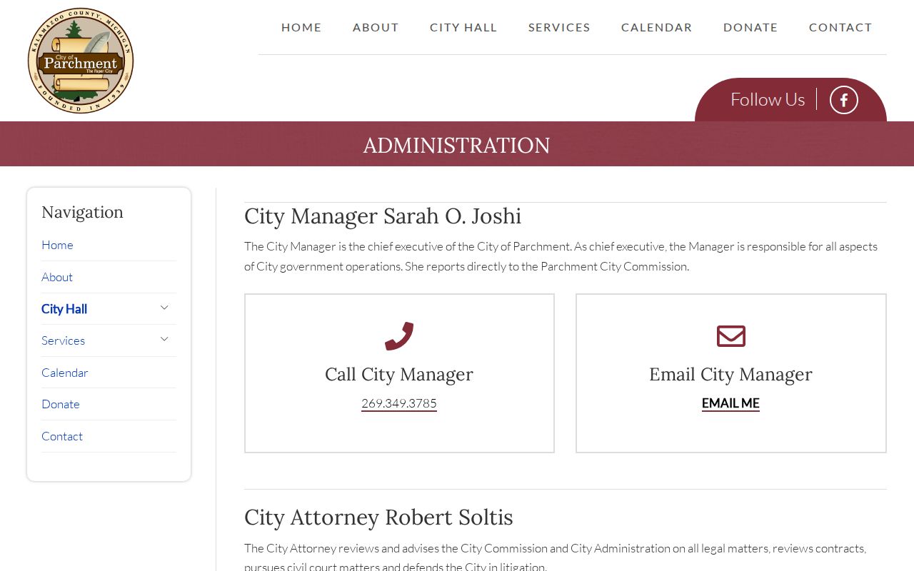 Parchment city administration page for warrant records requests